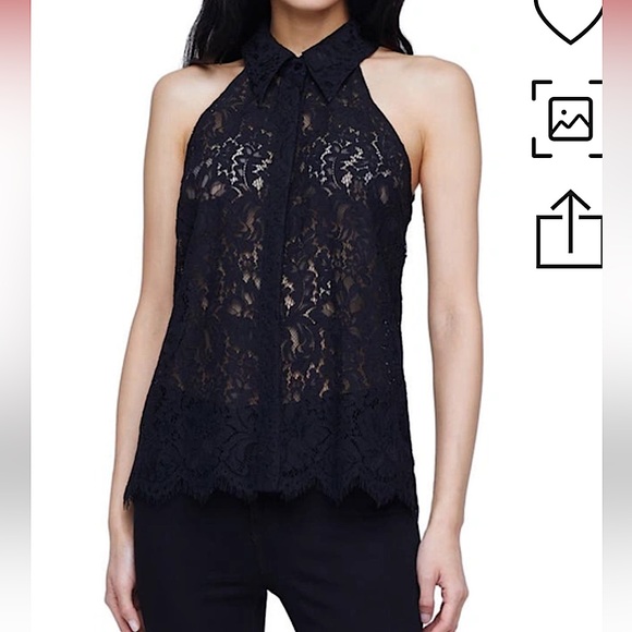 L'AGENCE Tops - L’AGENCE Daisie black button down lace blouse sz Lg